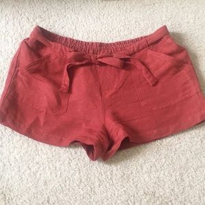 Olive and Oak Solid Red Shorts